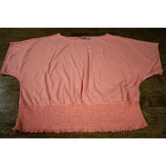 CATO Women XL Peach Off the Shoulder Short Sleeve Stretchy Bottom Blouse - Picture 5 of 12